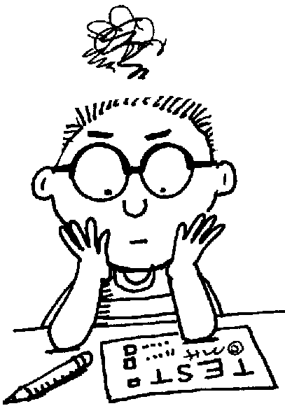 Boy with glasses having difficulty taking a test Gif