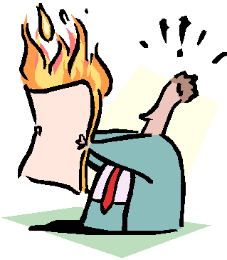 Man reading paper on fire