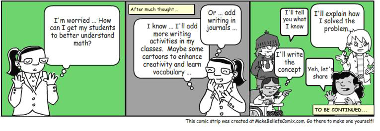 Writing in Math Cartoon